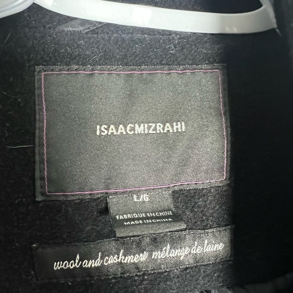 Isaac Mizrahi Black Belted Wool and Cashmere Coat - Picture 4 of 6